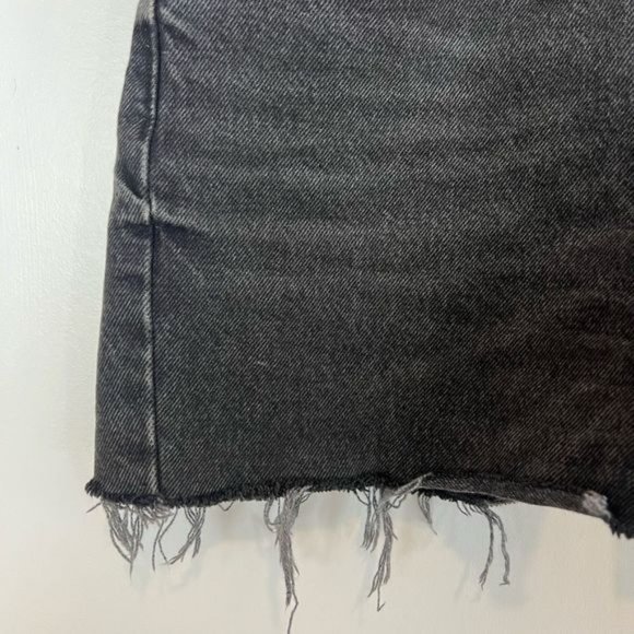 Zara Black Faded Distressed Grunge Denim Jean Shorts Pockets Women’s 2 Cut Off - Picture 8 of 11